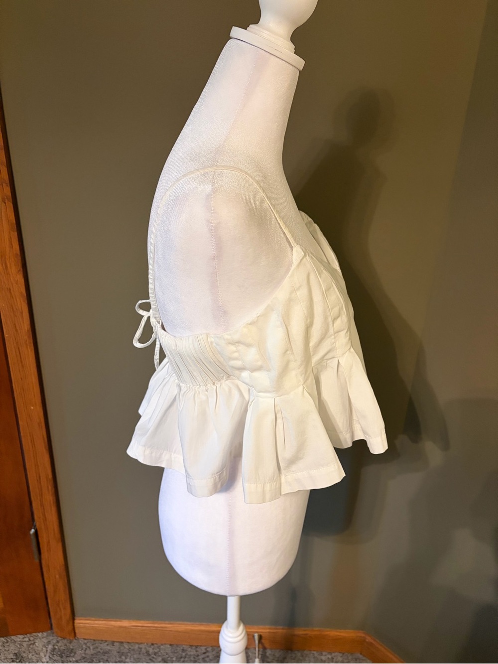 Free People Cream Ruffle-Hem Spaghetti Strap Cami - Picture 4 of 6